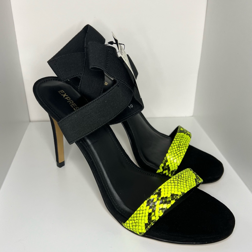 Express Snakeskin Strappy Thin Heel Sandals